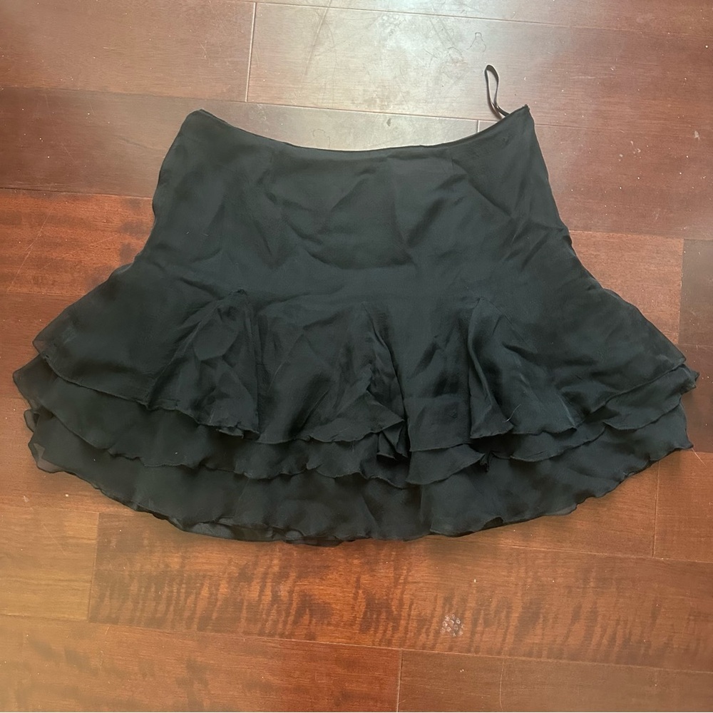 Vintage Blunauta Silk Ruffle Mini Skirt